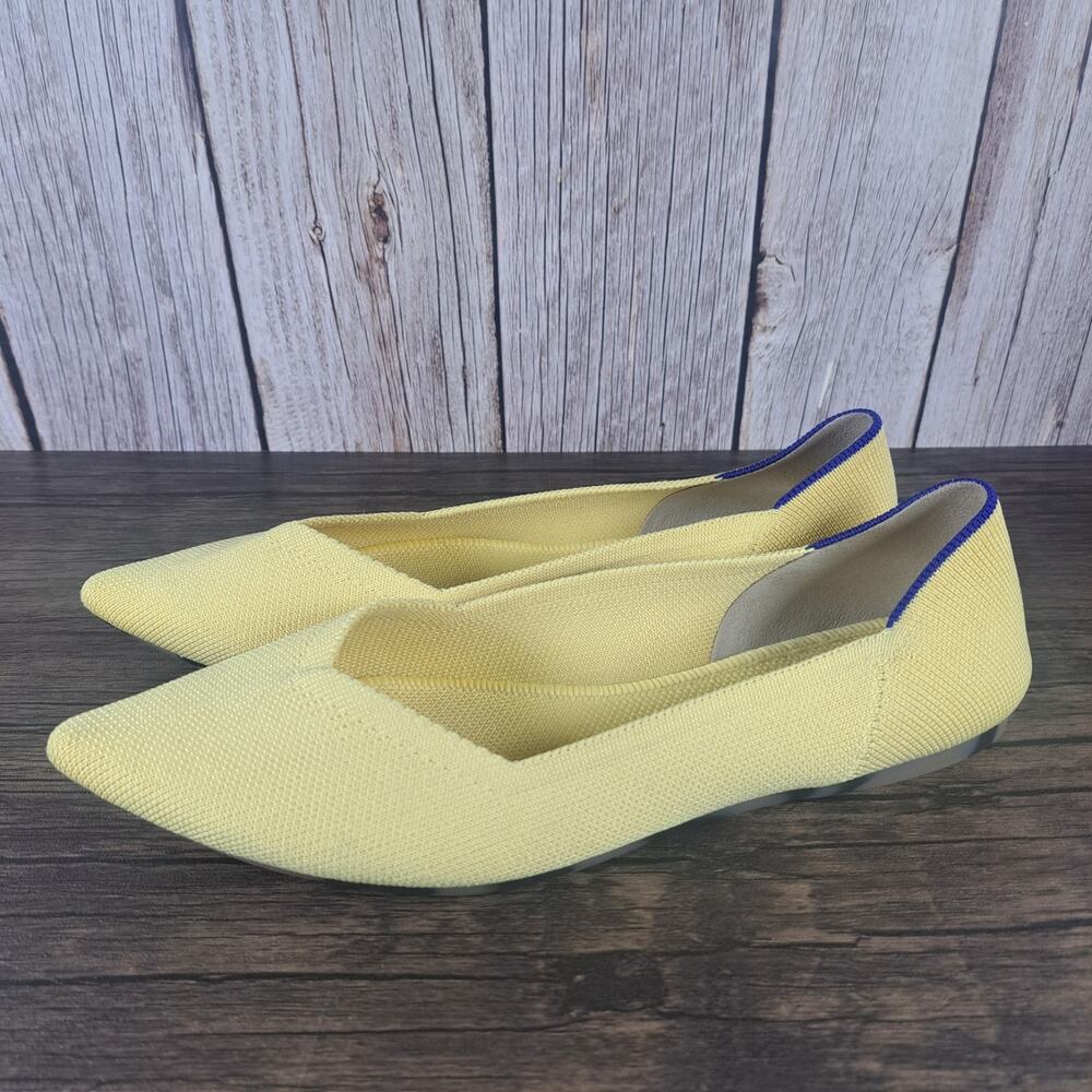 Rothys The Point Slip On Ballet Flats Women's Sz 8.5 Yellow Marigold (VGC)